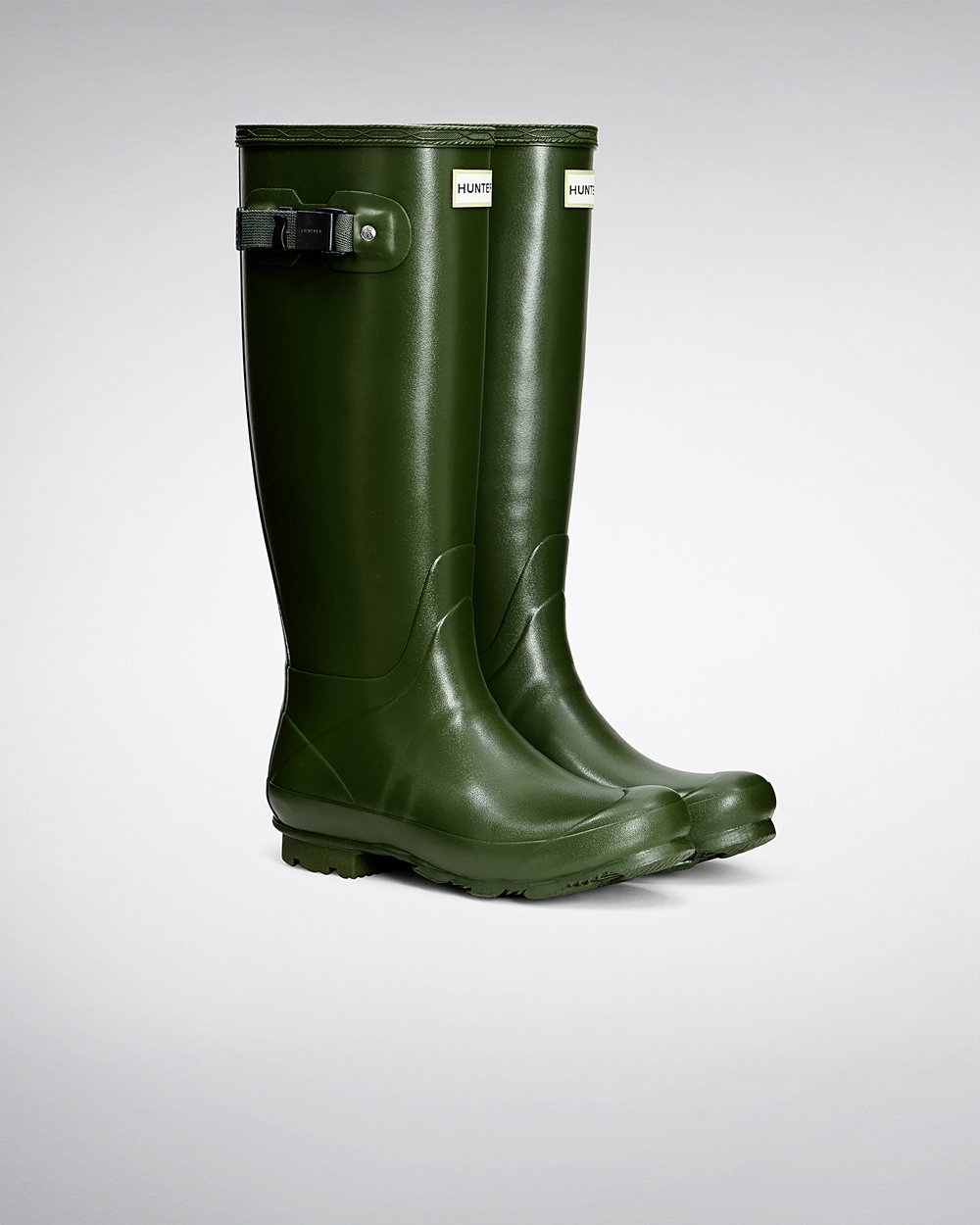 Bottes Hautes de Pluie Hunter Norris Field Femme Vert WEZOSHB-21